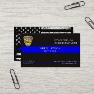 Cartão De Visita Policial Thin Blue Line Flag Polícia