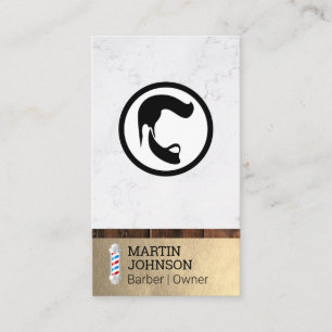 Cartão De Visita Polo de barbeiro  Especialista em cabelos