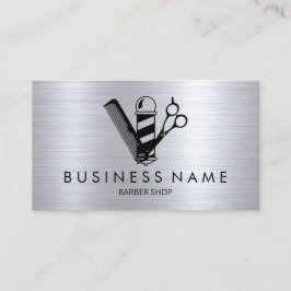 Cartão De Visita Polo de Tesoura Preto de Estilhador de Cabelo Mode