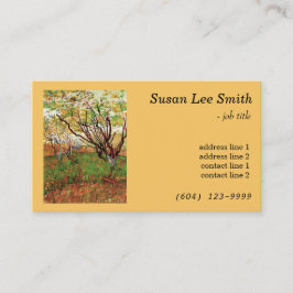 Cartão De Visita Pomar em Blossom por Vincent van Gogh. Amarelo