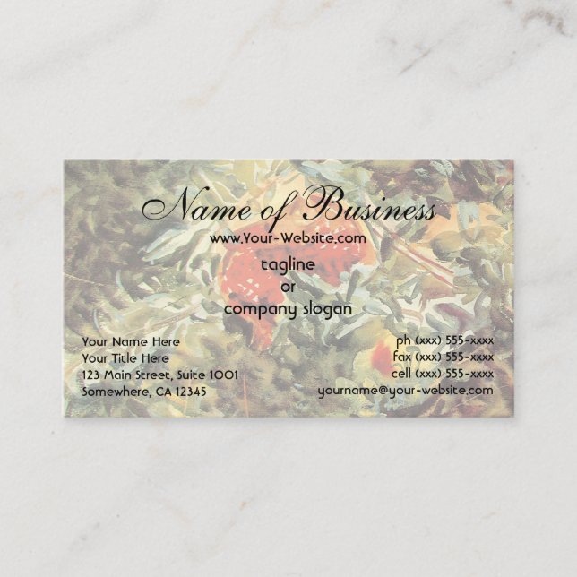 Cartão De Visita Pomegranatos II por John Singer Sargent (Frente)