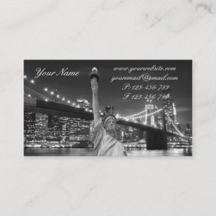 Cartão De Visita Ponte de Brooklyn e a estátua da liberdade em Nig