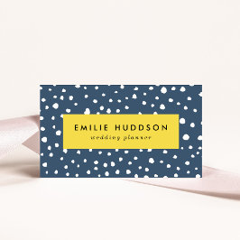 Cartão De Visita Pontos Dalmáticos Azuis do marinho, Pontos Dalmáti