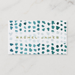 Cartão De Visita Pontos de Aquarela Verde e Branca