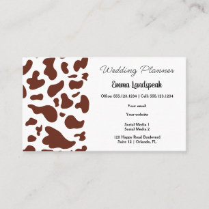 Cartão De Visita Pontos de Vaca Castanhos Escuros, Código QR