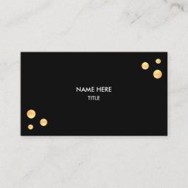 Cartão De Visita Pontos Dourados Elegantes em Preto