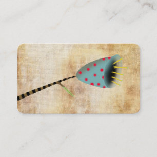 Cartão De Visita Pontos Florais Azuis Vintage