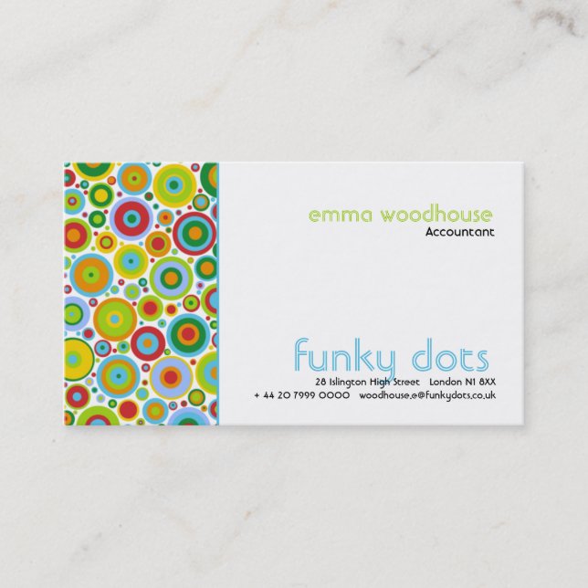 Cartão De Visita Pontos Funky (Frente)