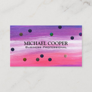 Cartão De Visita Pontos Polka   Textura Artística Colorida