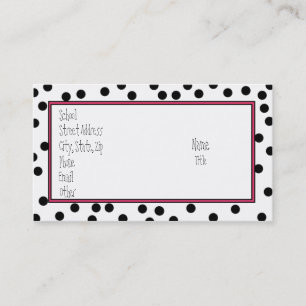 Cartão De Visita Pontos pretos lisos