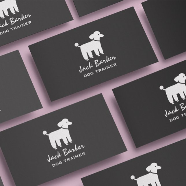 Cartão De Visita Poodle Branco Gráfico (Criador carregado)
