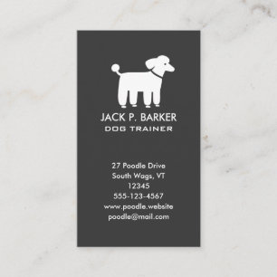 Cartão De Visita Poodle Branco Gráfico