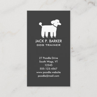 Cartão De Visita Poodle Branco Gráfico