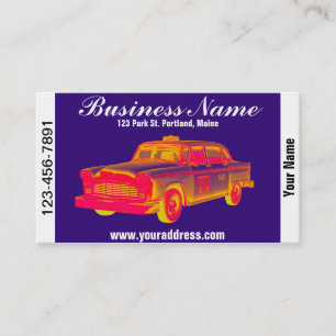 Cartão De Visita Pop art do táxi do táxi do verificador