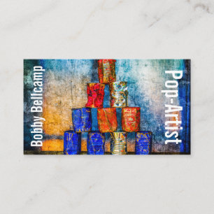 Cartão De Visita Pop-Artista engraçado único personalizável