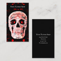 Pop do crânio Gothic Black Red Modern Tatuagem Com
