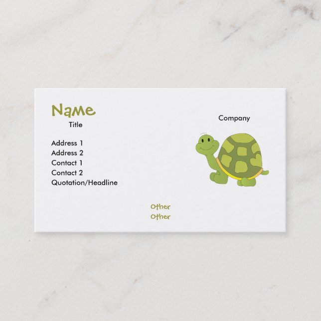 Cartão De Visita Pop Turtle! (Frente)