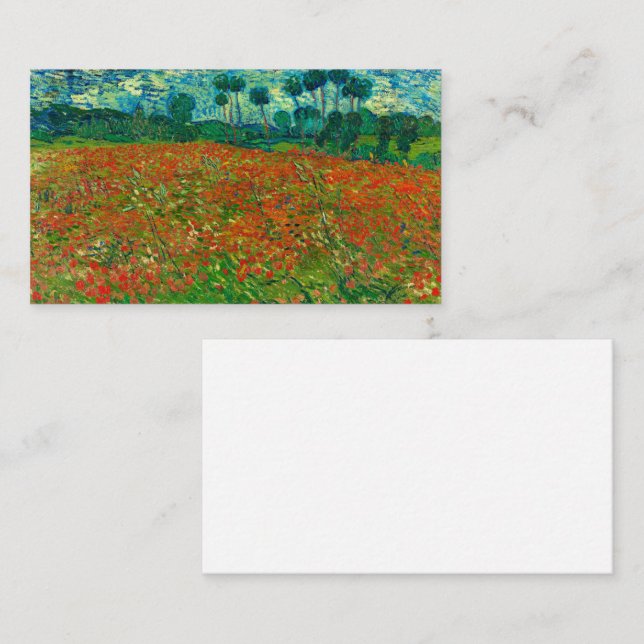 Cartão De Visita Poppy Field by Vincent van Gogh (Frente/Verso)