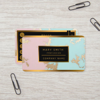 Cartão De Visita Popular Blush Pink Mint Gold Luxury Collection