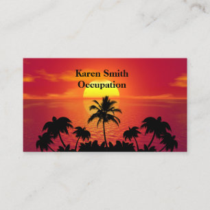 Cartão De Visita Pôr do sol tropical