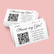 Por favor, diga Sim Casamento Elegante Código QR R
