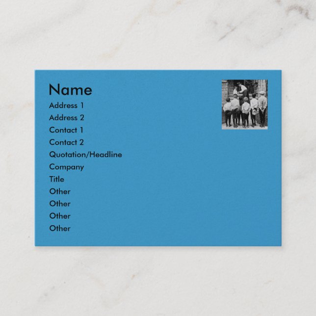 Cartão De Visita Por favor mãe!  (Ciano) (Frente)