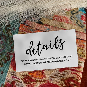 Cartão De Visita Pormenores de caligrafia casuais Detalhes do casam