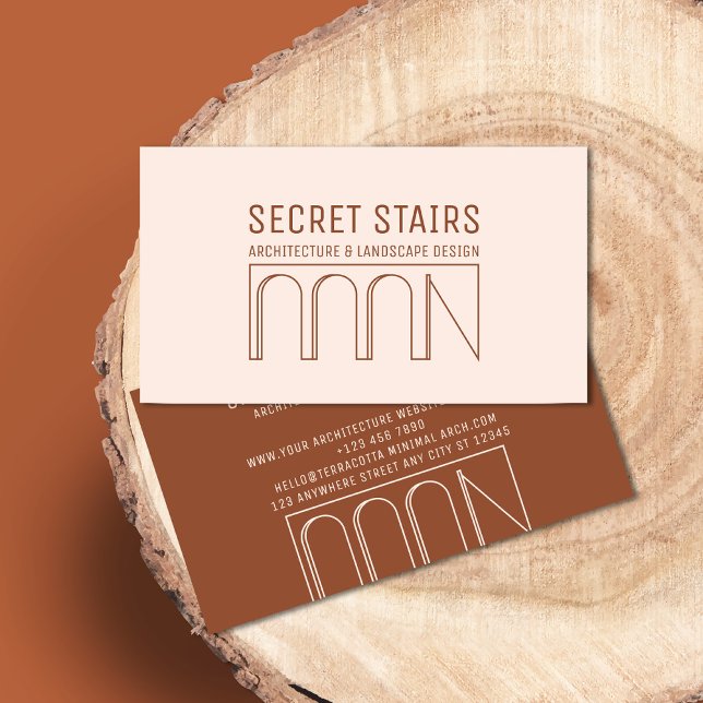 Cartão De Visita Porta da Janela da Arquitetura Mínima do Terracott (Criador carregado)