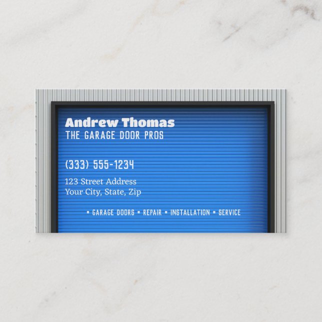 Cartão De Visita Porta de Garagem (Frente)