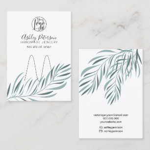 Cartão De Visita Porta-joias para logotipos em folha de palma editá