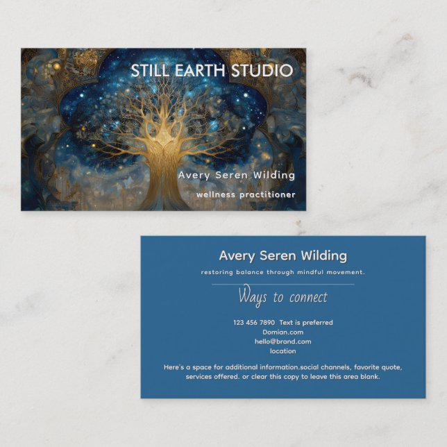 Cartão De Visita Portal Celestial | Árvore da Vida (Frente/Verso)