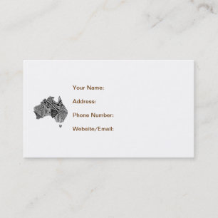 Cartão De Visita Portaria de Arte do Mapa da Austrália