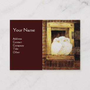 Cartão De Visita PORTAS BRANCAS NA JANELA FAZENDA,Monograma Amarelo