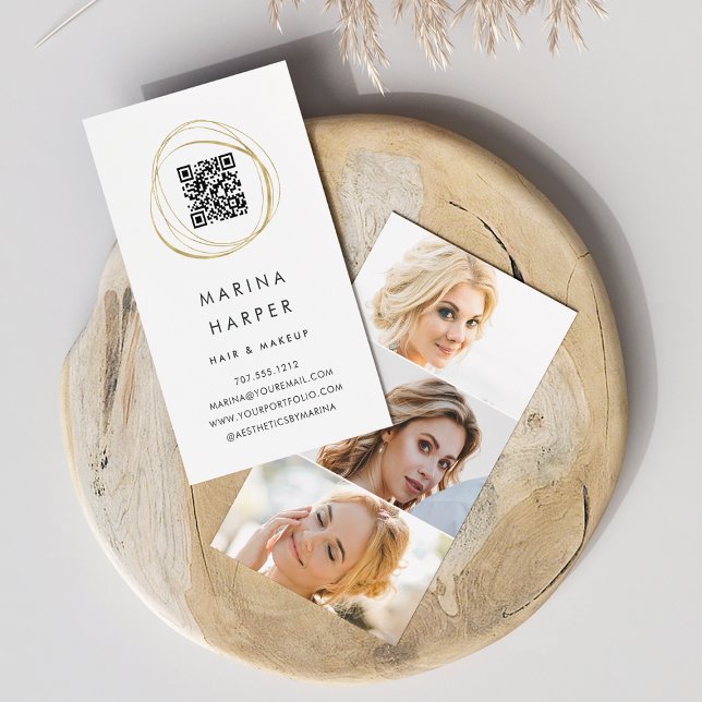 Cartão De Visita Portfólio de Fotografias de Código QR do Abstrato  (Criador carregado)
