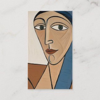 Cartão De Visita Portrait Cubiste Moderne - Femme Élégante 