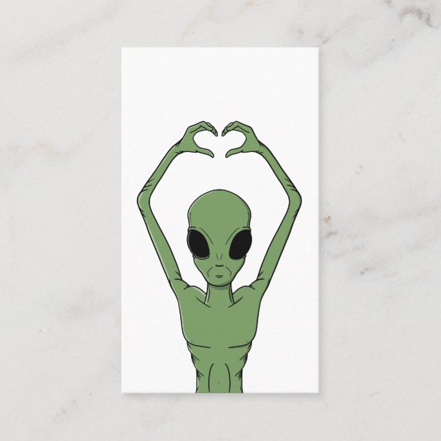 Cartão De Visita Pose do Coração Alien (Frente)