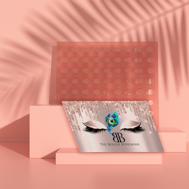 Cartão De Visita Posh Bougie Glittery Bohemian Rosa rosa (Criador carregado)