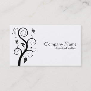 Cartão De Visita Posh Plant - Black on White (Alternando lados)