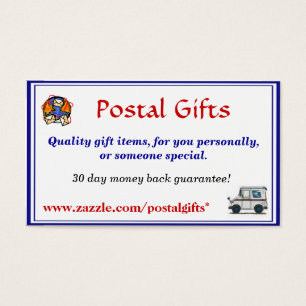 Cartão de visita postal dos presentes