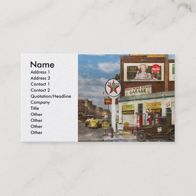 Cartão De Visita Posto de gasolina - posto de gasolina 1940 das (Frente)