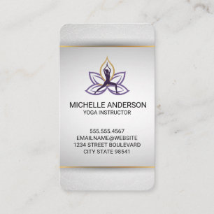 Cartão De Visita Postura de Guerreiro de Yoga   Saúde Fitness