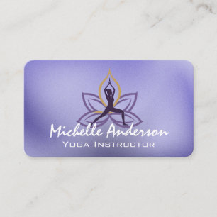 Cartão De Visita Postura de Yoga de Lótus   Serviços de Saúde