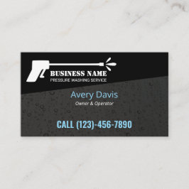 Cartão De Visita Potência de lavagem da pressão Lava preto moderno