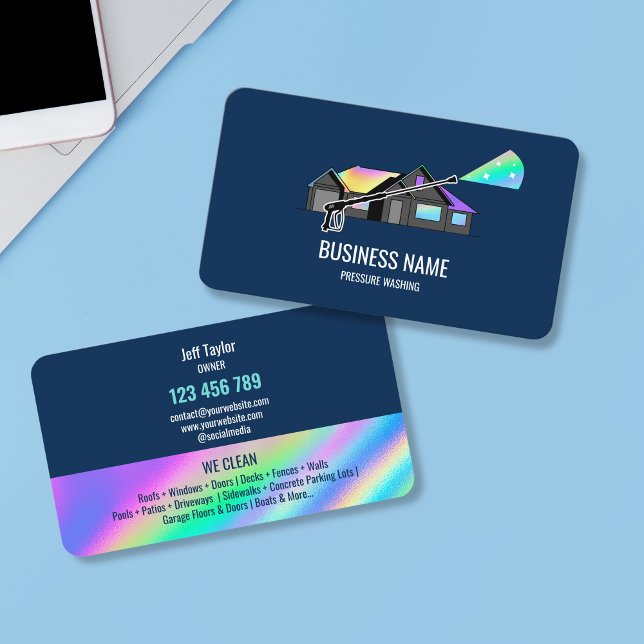Cartão De Visita Potência de lavagem da pressão profissional (Criador carregado)