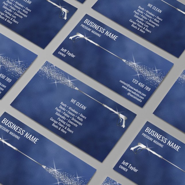 Cartão De Visita Potência de lavagem da pressão profissional (Criador carregado)
