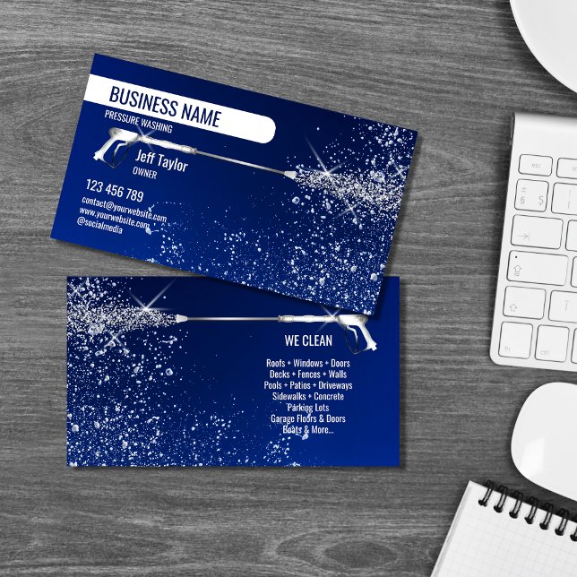 Cartão De Visita Potência de lavagem da pressão profissional (Criador carregado)