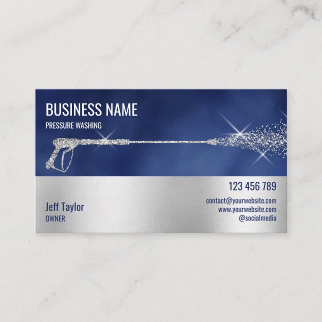 Cartão De Visita Potência de lavagem da pressão profissional (Frente)