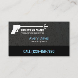 Cartão De Visita Potência de lavagem de pressão A água cai preta