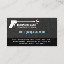 Cartão De Visita Potência de lavagem de pressão Água cai azul preto