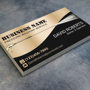 Cartão De Visita Potência de lavagem de pressão Limpeza Dourada mod